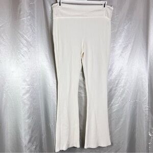 Wild Fable White Y2K Ribbed Knit Flare Lounge Pants – Size XL NWOT